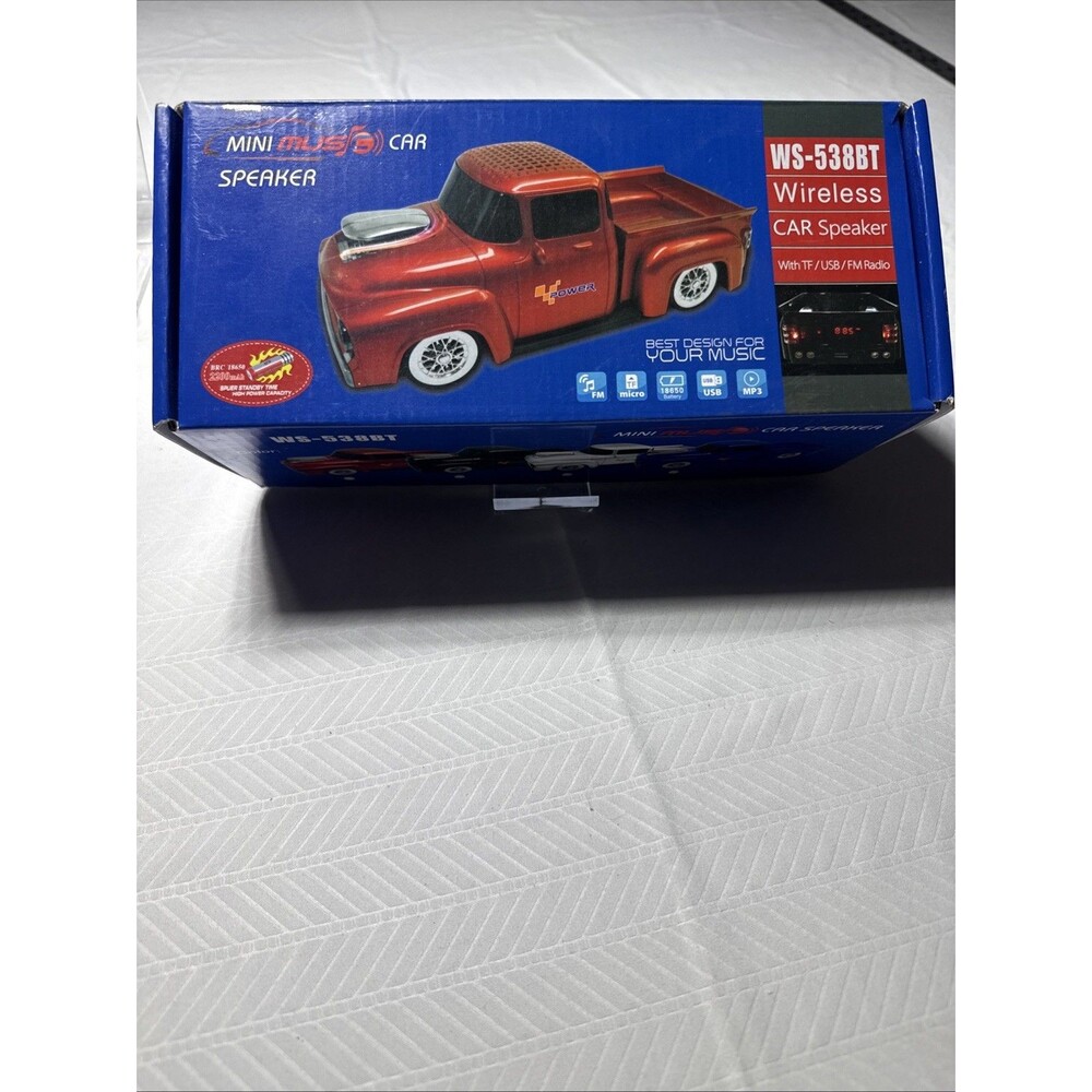 Truck Speaker Mini Music Car Bluetooth Wireless ws-538bt White LED Light